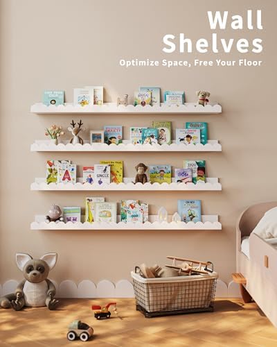 Shario Nursery Book Shelves, Scalloped Shelves, Wall Book Shelves - Image 6