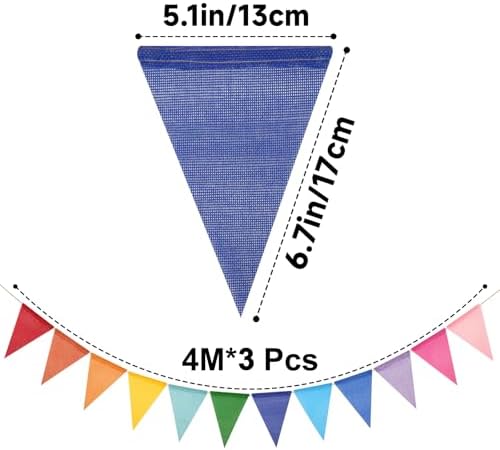 G2PLUS Pennant Banner Triangle Flag Bunting Garland Rainbow Flags 36PCS - Image 2