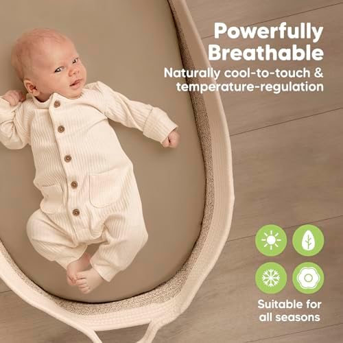 2-Pack Baby Bassinet Sheets Girl, 33x17 Bedside Sheets - Image 4