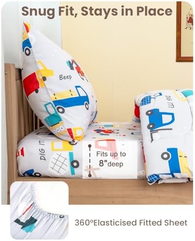 TinyPalsa 4-Piece Toddler Bedding Set, Toddler Bed Comforter Set - Image 6