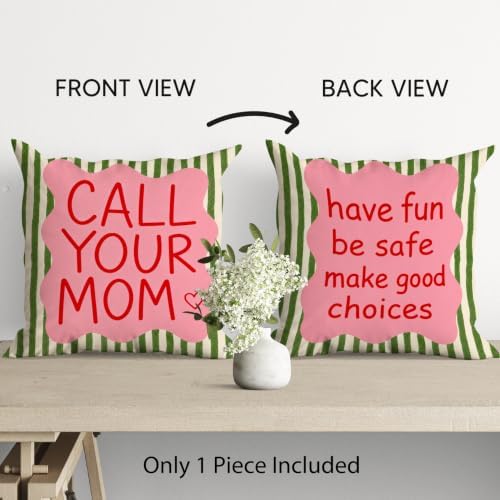 kdqua Funny Call Your Mom Pillow Cover 18x18 Double-Sided, College Student - Image 2