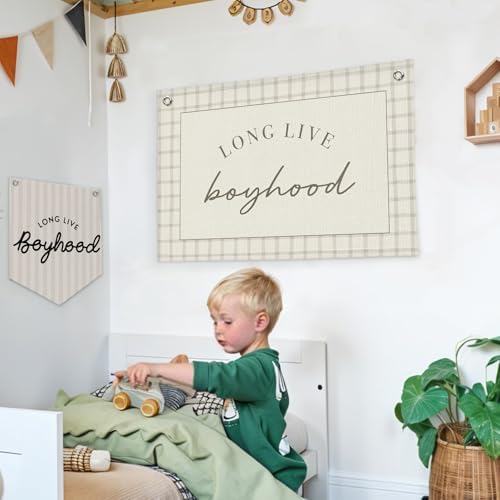 Lacama Long Live Boyhood Banner Boy Nursery Decor - Image 3