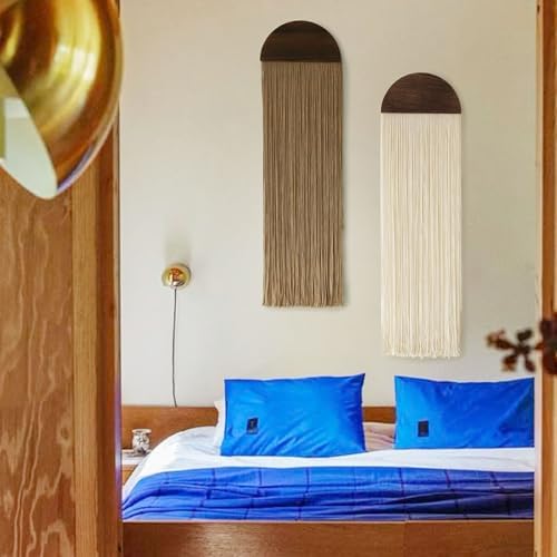 2Pcs Macrame Wall Hanging Boho wall decor Fiber Art Decor 13.7"W*51"L - Image 3