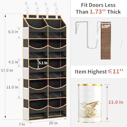 Aokeyee 5 Tiers Over the Door Storage Organizer - Image 3