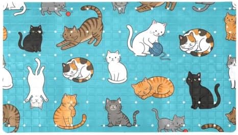Bathtub Mat Non Slip 26.8x15.1 Inch, Cats Shower Mat by Anna+Cowper