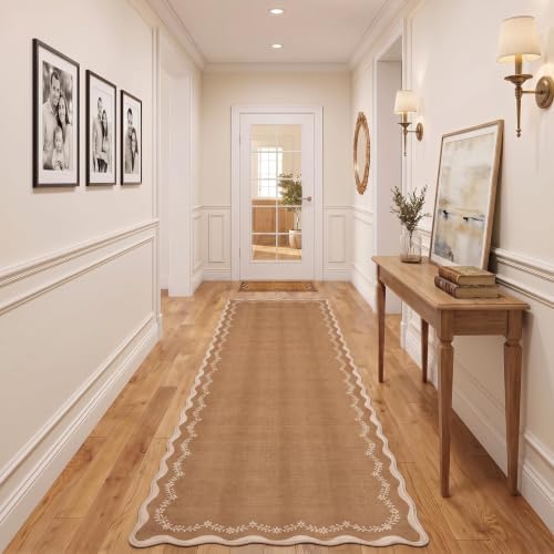 GarveeHome 2.5x10 Scalloped Washable Runner Rug Long Hallway Kitchen Rug - Image 2