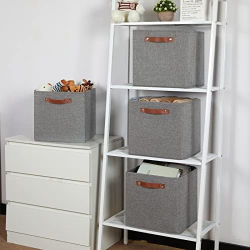 Temary 12x12 Storage Cube Bins 4 Pack Fabric Storage Cubes Storage Bins - Image 5