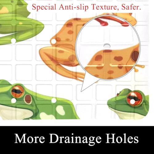 Shower Mat Non Slip, Colorful Frogs Anti Slip Bath Mat - Image 2