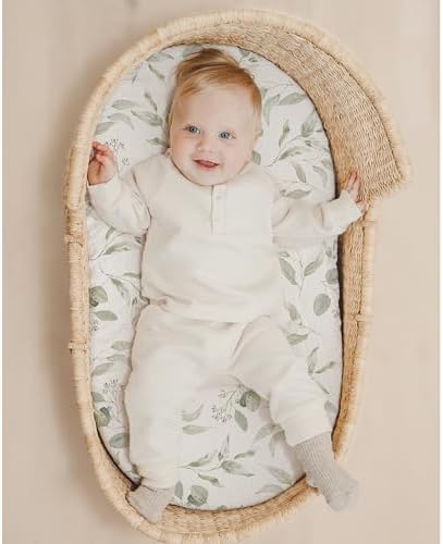 Konssy 2 Pack Muslin Bassinet Sheets - Image 2
