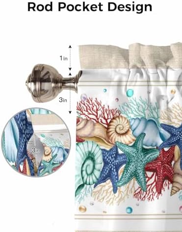 Coastal Beach Kitchen Curtains Valances - Image 7