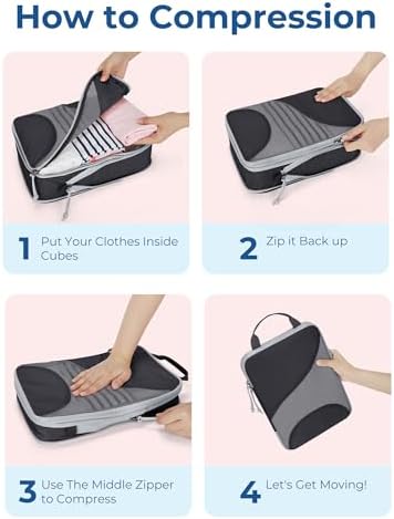 Bagsmart Compression Packing Cubes, Travel Bag Cruise Ship Essentials - Image 5