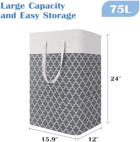 BlissTotes 3-Pack Laundry Basket, Freestanding＆Waterproof Laundry Hamper - Image 2
