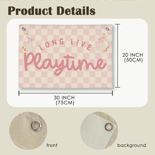 Playroom Wall Decor, Toddler Goose Playroom Decor Hanging Linen Banner - Image 6