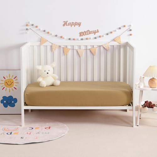 NTBAY Crib Muslin Fitted Sheets, 2 Pack, 28 x 52 - Image 2