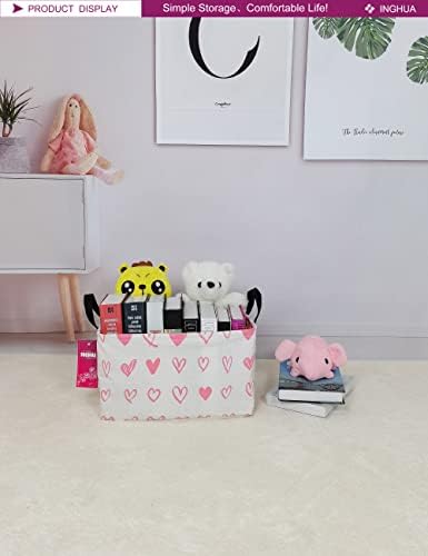 Rectangular Pink heart Storage Basket - Image 3