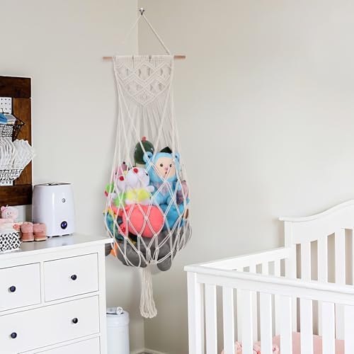 63 Inch Stuffed Animal Storage Hammock Corner, Stuffy Plushie Net - Image 2