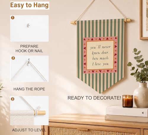 KDHTY Girl Nursery Canvas Hanging Pennant Flag Banner, You'll Never Know Dear - Image 6