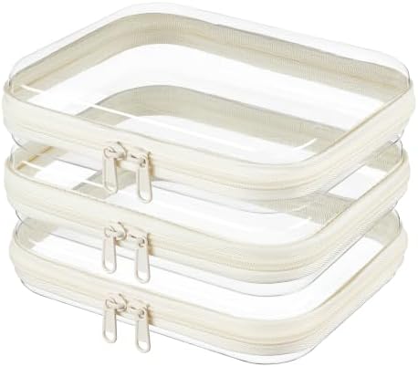 3-PCS Medium Clear Hard Shell Zipper Pouches by WELPIRT