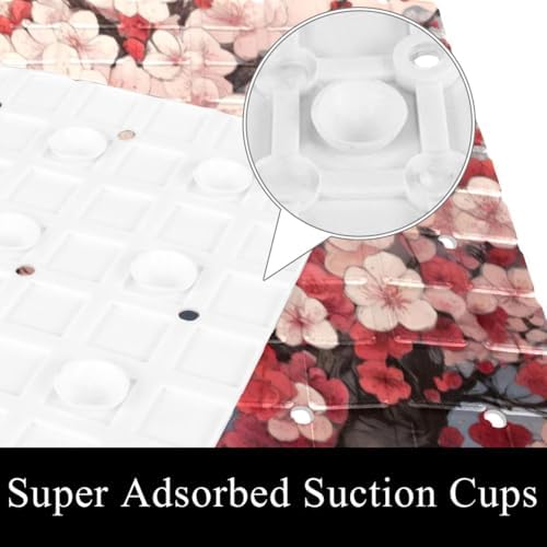 Bathtub Mat Non Slip 26.8x15.1 Inch, Mountain Temple Plum Blossom Shower Mat - Image 3