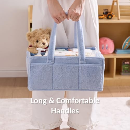 luxury little Soft Baby Diaper Caddy Organizer, Nursery Storage Basket - Image 6