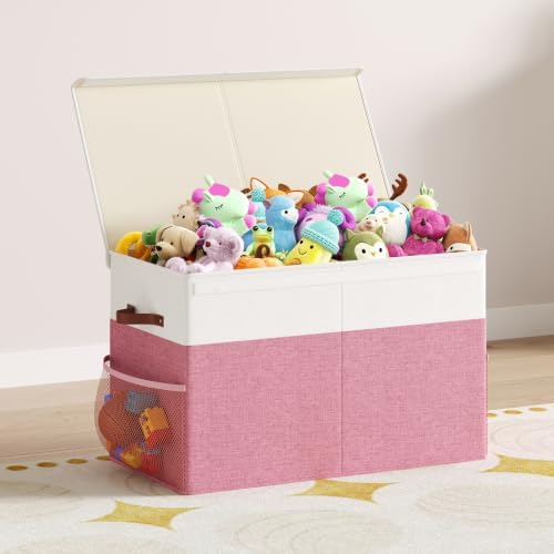 Large Toy Storage Box with Lid, Toy Chest with Divider, Foldable Organizer - Image 6