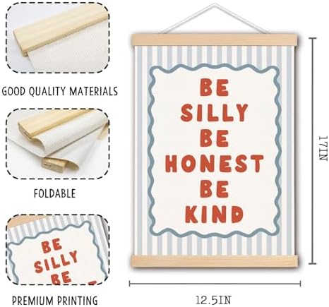 DNEULYR Kids Room Wall Art Poster, Be Silly Honest Be Kind Wall Decor, 12x16 - Image 6