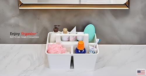 Shower Caddy Organizer with Handle, 3 Compartments, Portable Storage Bin - Image 6