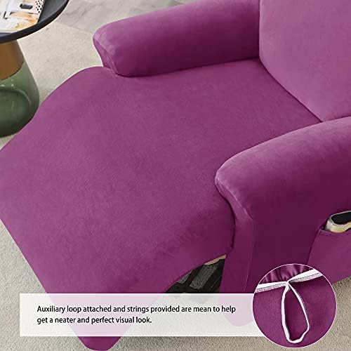 Stretch Recliner Covers, 4-Piece Ultra Soft Velvet Recliner Chair Slipcover - Image 5