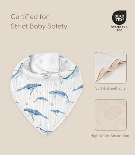 8 Pack Muslin Baby Bandana Bibs - Image 5
