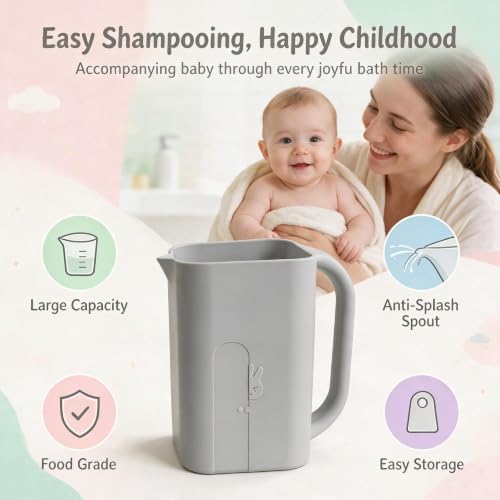 SKYROKU 30 fl.oz Silicone Baby Bath Rinse Cup, Hair Washing Cup Toddlers - Image 2