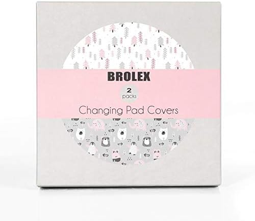 Stretchy Changing Pad Covers BROLEX 2 Pack Jersey Knit Changing Table Covers - Image 2