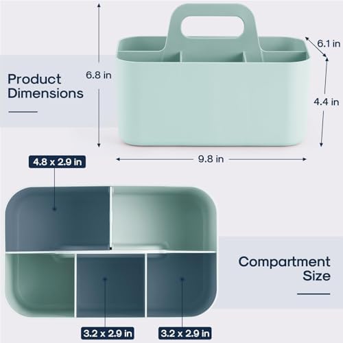 Multiuse Caddy Organizer with Handle, Portable Divided Plastic Tote Bin - Image 5
