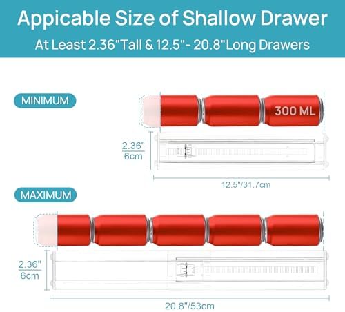 Vtopmart 8 Pack Shallow Drawer Dividers, 2.36" High 12.5"-20.8" Adjustable - Image 5
