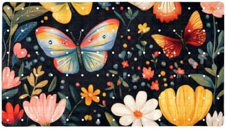 Bathtub Mat Non Slip 26.8x15.1 Inch, Flowers Butterflies Shower Mat by Anna+Cowper