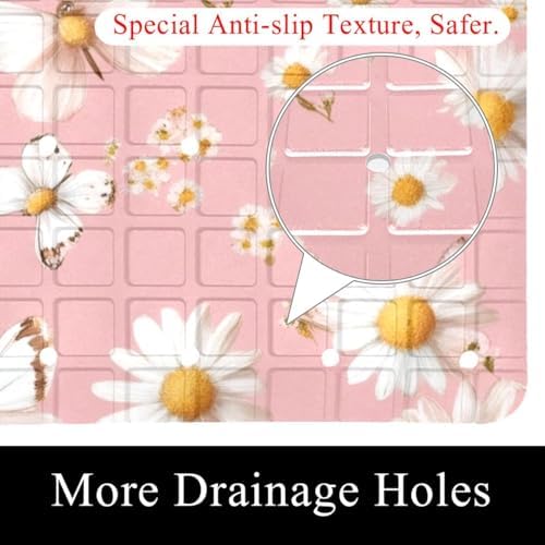 Bath Tub Shower Mat, Washable Bathtub Floor Mats, Suction Cups and Drain Holes - Image 2