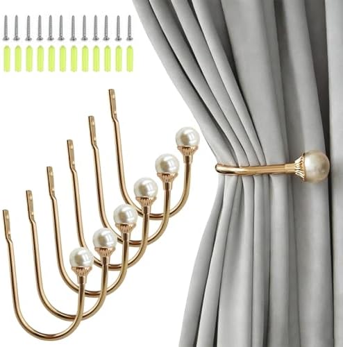 COCIVIVRE 6 Pack Curtain Holdbacks Wall Mounted Curtain Tiebacks Hooks Plastic by COCIVIVRE