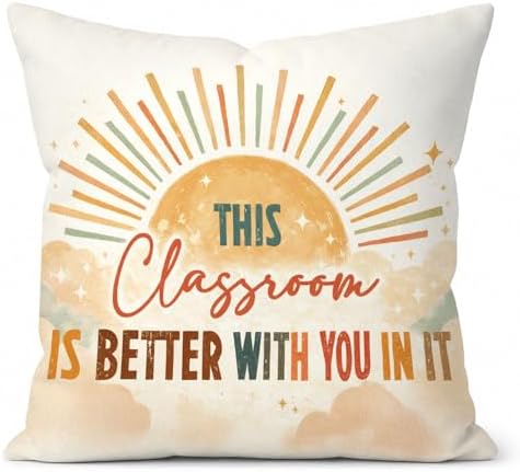 Boho Classroom Homeschool Decor Pillow Cover 18x18 by Unknown