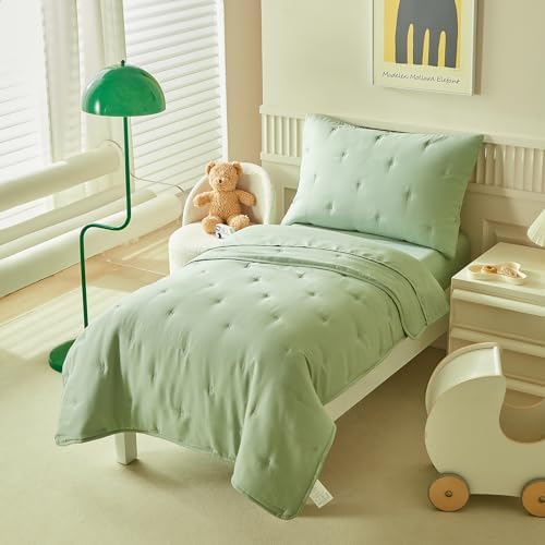 DuShow Green 4 Pieces Toddler Bedding Set - Image 2