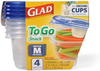 Glad GladWare To-Go Medium Rectangle Snack Containers, 24 Oz - Image 2