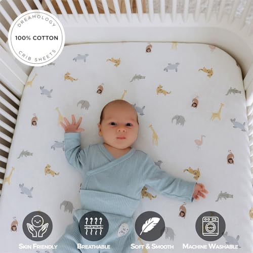 Dreamology 100% Cotton Jersey Standard Crib Sheets - Image 2