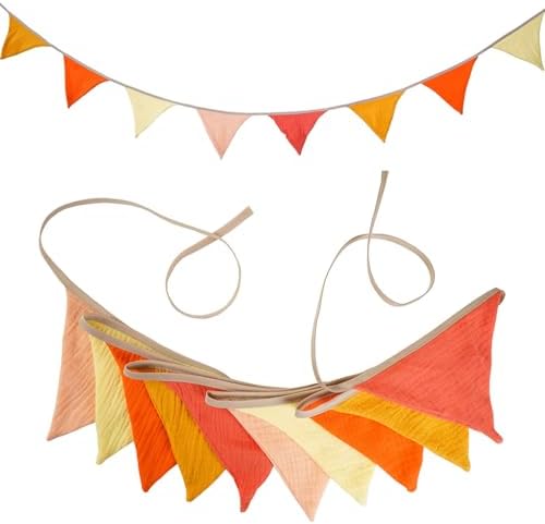 Pennant Banner Bunting Flags, Garland Triangle Banners Fabric Bright Color - Image 4