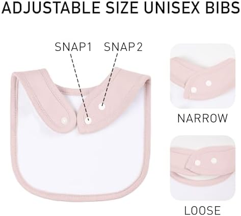 10 Pack Cotton Snap Bibs for Baby Boy Girl, Super Soft Drool Bibs for Teething - Image 6