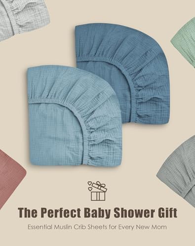 SWEET DOLPHIN 2-Pack Muslin Crib Sheets - Image 7