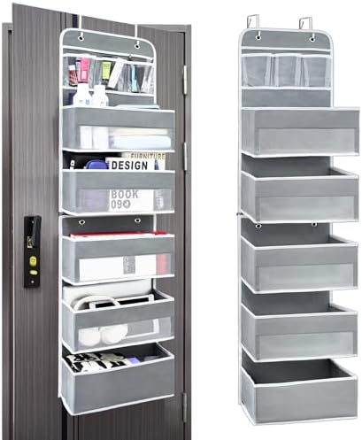 Over the Door Organizer 6 Shelves & 8 Pockets, Zippered Divider by Unknown