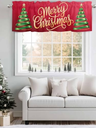 Vandarllin Merry Christmas Valance Kitchen Curtains - Image 4