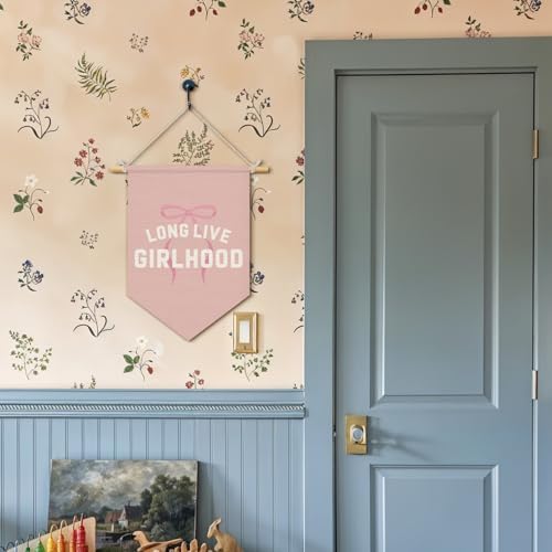 Wheatwin Girls Room Decor, Long Live Girlhood Wall Hanging Pennant Flag Banner - Image 2