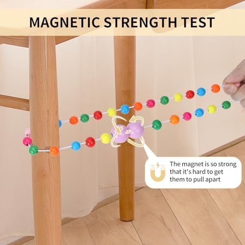 KLOGTSIND Magnetic Curtain Tiebacks, 4 Pack Wood Bead Curtain Holdbacks - Image 6