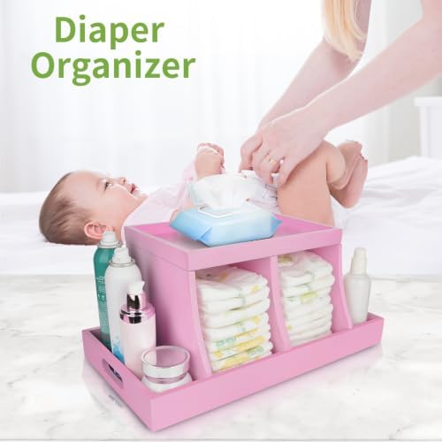 Diaper Caddy Organizer, Changing Table Organizer, Wooden Diaper Organizer - Image 2