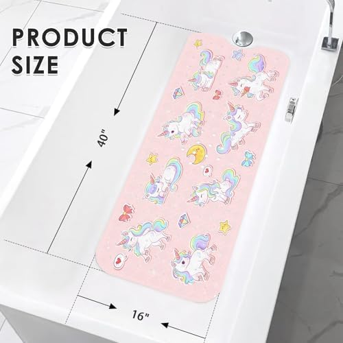 Bathtub Shower Mat 40X16 Inch, for Toddler, Kawaii Retro - Image 2