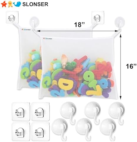 Bath Toy Net for Tub – Large Bath Toy Storage, Mesh Bath Toy Holder for Bathtub - Image 3